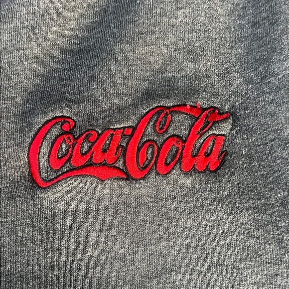 Coca-Cola Charcoal and Crimson Hoodie Small Vintage Quarter Zip - Picture 3 of 10